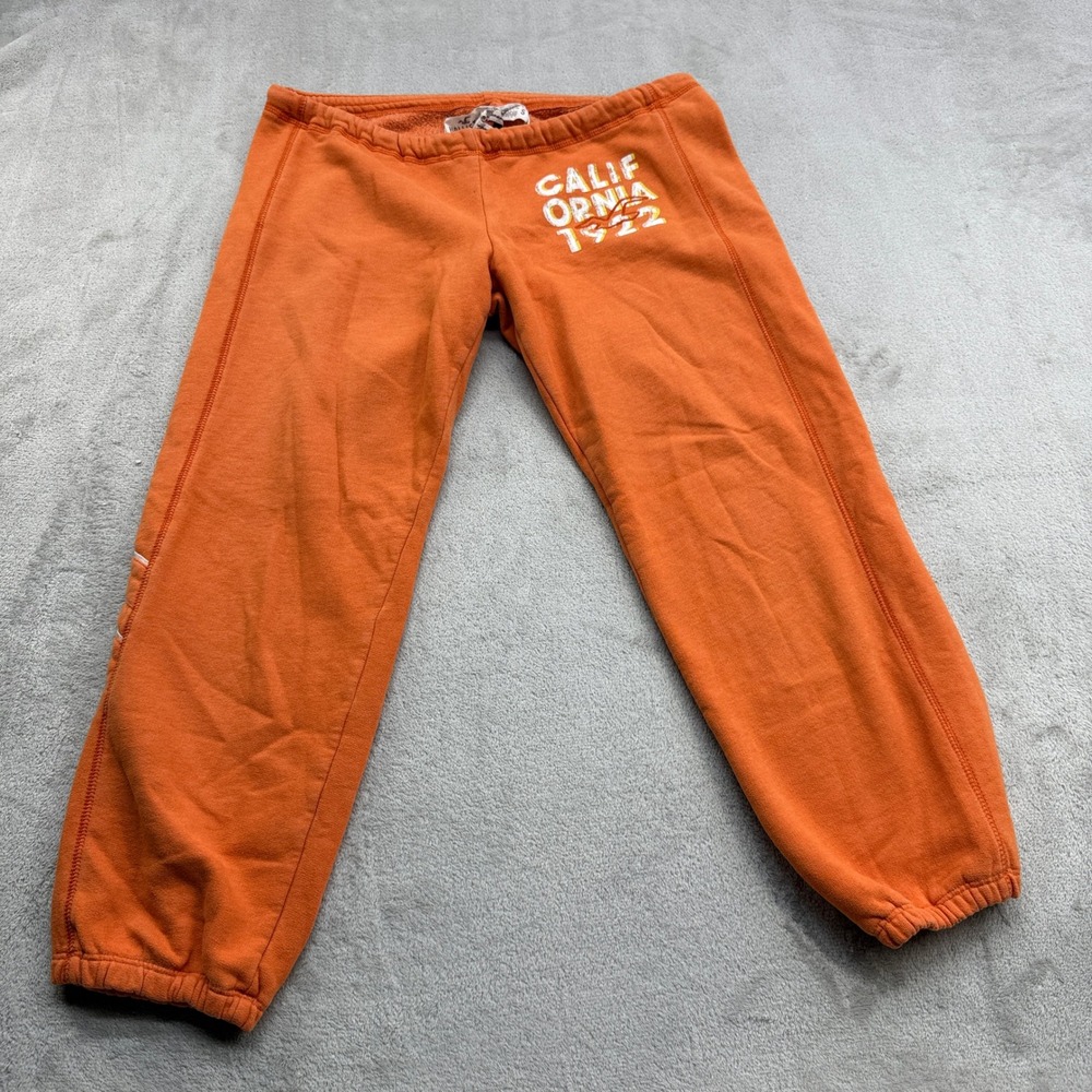 Hollister Sweatpants Women S Orange Y2K Vintage Style Fleece Loungewear Joggers